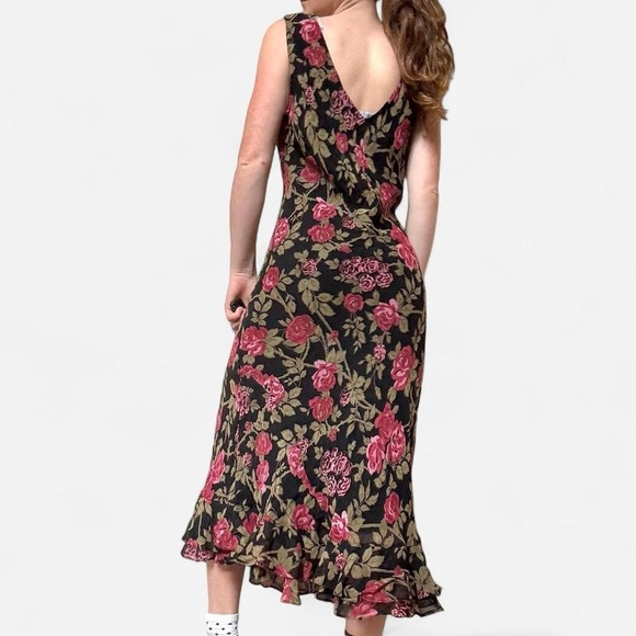 Paradise East Vintage 90s beaded rose dress with sequins - Picture 2 of 7